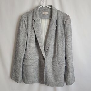 LOFT Textured Gray And White Blazer